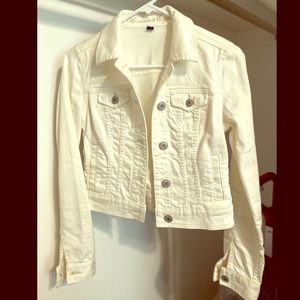 Cream colored American eagle jean jacket